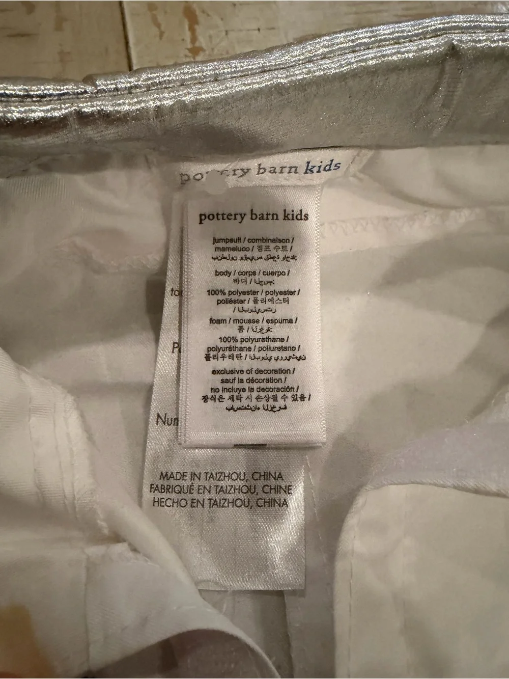 Pottery Kids White and Silver Rocket Astronaut Costume